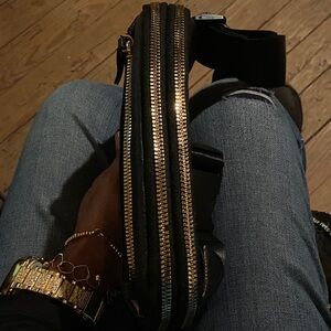 Black Bag with Gold Zippers